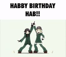 a poster that says happy birthday hab on it