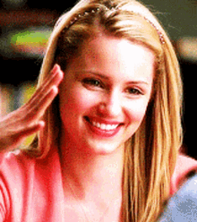 glee quinn fabray laughing chuckle laugh