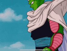a cartoon of piccolo from dragon ball z standing in front of a blue sky