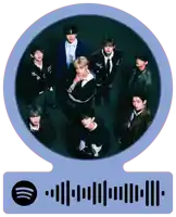 a spotify sticker with a group of young men