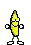 a pixel art drawing of a banana wearing sunglasses and holding a banana .