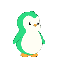 a green and white penguin with the word aaa written above it