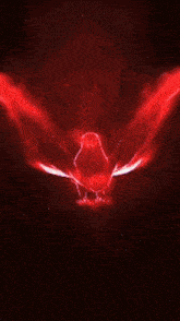 a red glowing object is floating in the air