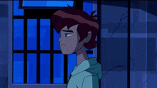 two cartoon characters are standing next to each other and one has the number 0 on his jersey
