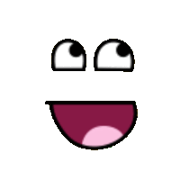 it looks like a cartoon face with a big smile on it .