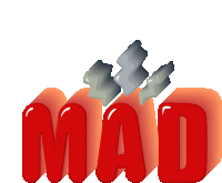 the word mad that is red and orange