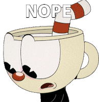 Nope Cuphead Sticker - Nope Cuphead The Cuphead Show Stickers