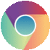 the google chrome logo is a rainbow colored circle with a circle in the middle .