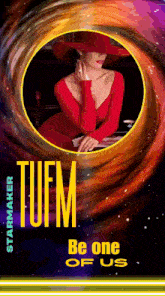 a woman in a red dress is on the cover of a book titled tufm