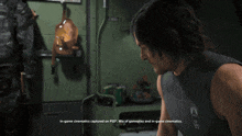 a man in a suit is standing in a doorway with the words " in-game cinematics captured on ps5 " below him