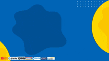 a woman is smiling in front of a blue background with the words sharing aplikasi belajar on it
