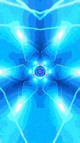 a kaleidoscope of blue and white lines and dots