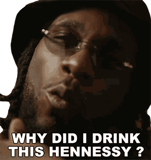 Why Did I Drink This Hennessy Burna Boy Sticker - Why Did I Drink This Hennessy Burna Boy Gum Body Song Stickers
