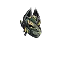 a drawing of a fox mask with a skull on it