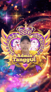 a picture of a man with wings and the words admin tanggal