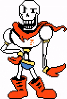 pixel art cool pose hand on hip skeleton