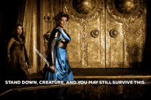 Stand Down Creature GIF - Stand Down Creature Queen Frigga GIFs