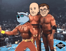 a cartoon of two men and a bear with davy do nothing on the bottom