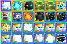 a bunch of icons with lv 25 on them