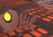 a gray and orange checkered floor with a sign that says ' old dominion ' on it