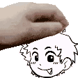 a close up of a person 's hand with a cartoon face .