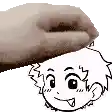 a close up of a person 's hand with a cartoon face .