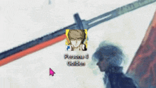 a person 4 golden icon with a sword behind it