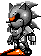 a pixel art of metal sonic from sonic the hedgehog standing on a rock .