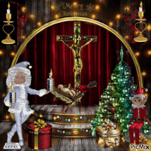 a picture of a christmas scene with the words merry christmas