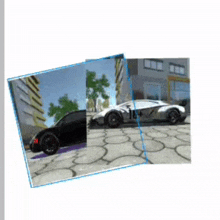 a picture of a black car and a white car