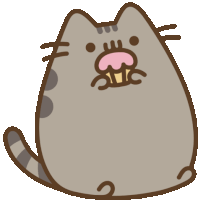 Pusheen Cute Cat Sticker - Pusheen Cute Cat Eating Stickers