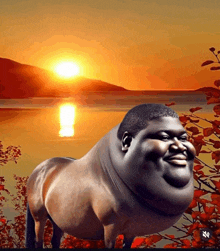 a cartoon of a horse with a man 's head on it