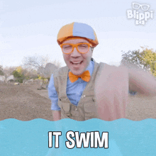 It Swim Blippi GIF - It Swim Blippi Blippi Wonders - Educational Cartoons For Kids GIFs
