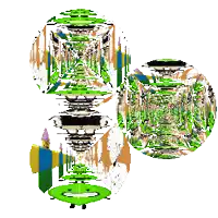 a colorful circle with a smiley face in the middle of it
