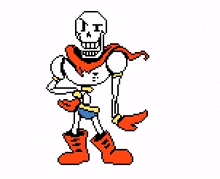 pixel art skeleton cool dude hand on hip pose