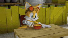 tails eats cereal with a fork sonic memes tails miles prower among us