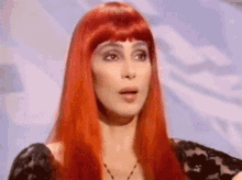 red bangs 90s wig cher