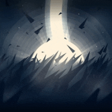 a cartoon illustration of a light coming out of a hole in the ground
