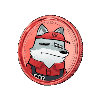 Rekt Wolf Crypto Nft Sticker - Rekt Wolf Crypto Nft Spinning Poap Stickers