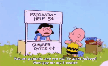 Bad Advice For A Bad Friend GIF - Peanuts Charlie Brown Psychiatric Help GIFs