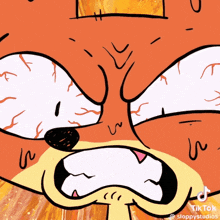 a cartoon drawing of a fox with a tiktok logo