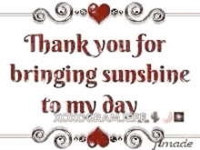 Thank You Thank You For Bringing Sunshine To My Day GIF - Thank You Thank You For Bringing Sunshine To My Day Heart GIFs