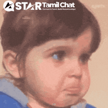 a little girl with a star tamil chat logo on the bottom