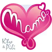 a pink heart with the words mama written on it