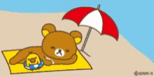 Cartoon Beach GIF - Cartoon Beach Sun Bathing GIFs