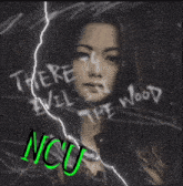 a woman with the words it 's alive ncu written on her face