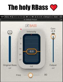 a screenshot of the holy rbass with a heart in the upper right corner