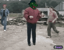 a cartoon of a man with a crocodile head and a 3look logo