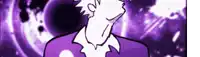 a cartoon of a man in a purple suit with a purple background .