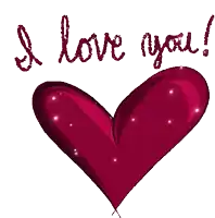 a red heart that says i love you on it